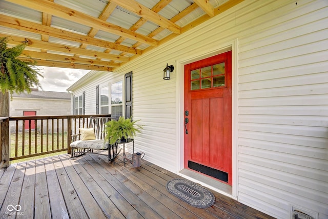 view of wooden deck