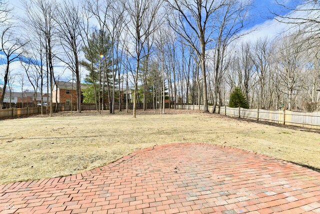 view of yard with a patio and a fenced backyard