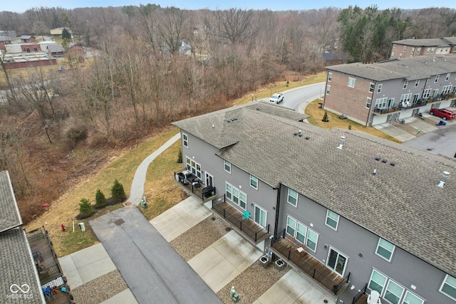 aerial view with a residential view