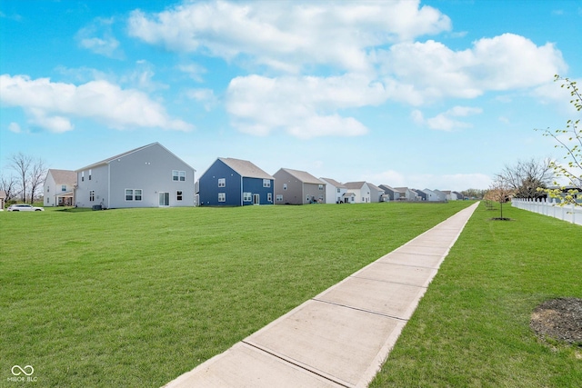 view of yard featuring a residential view