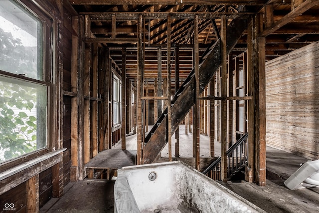 bathroom with a tub to relax in