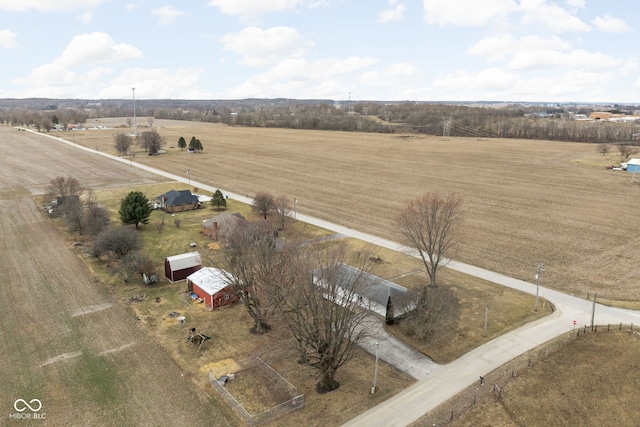 bird's eye view with a rural view