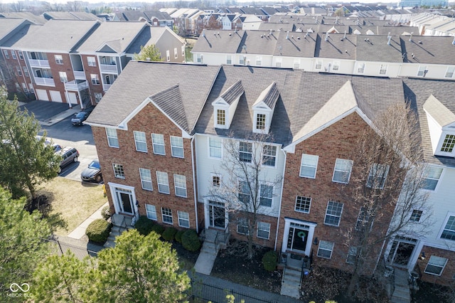 aerial view with a residential view