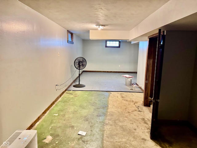 basement with baseboards