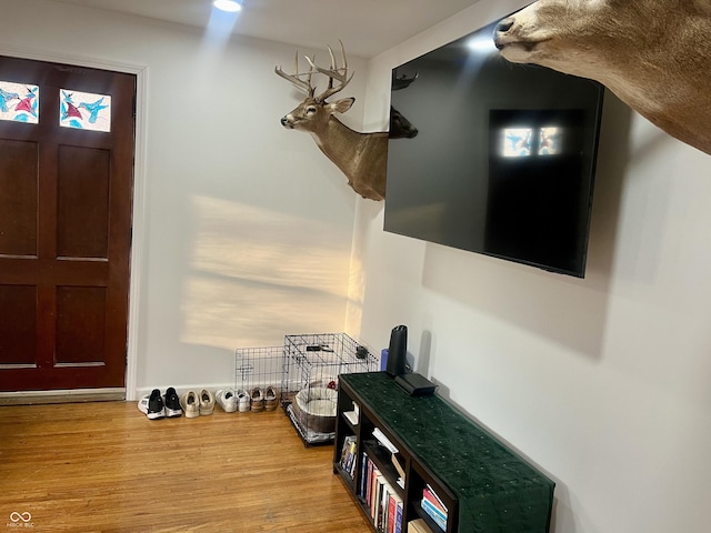 interior space featuring wood finished floors