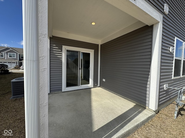 view of patio featuring central air condition unit