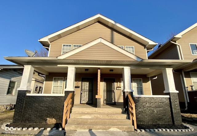 view of front of house with covered porch