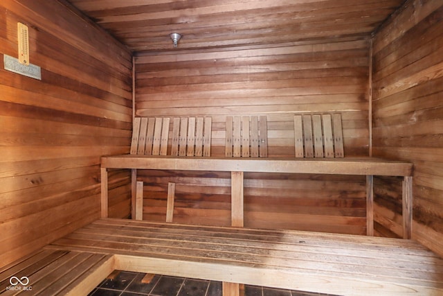 view of sauna