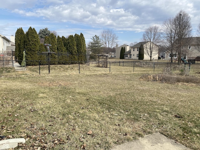 view of yard with fence