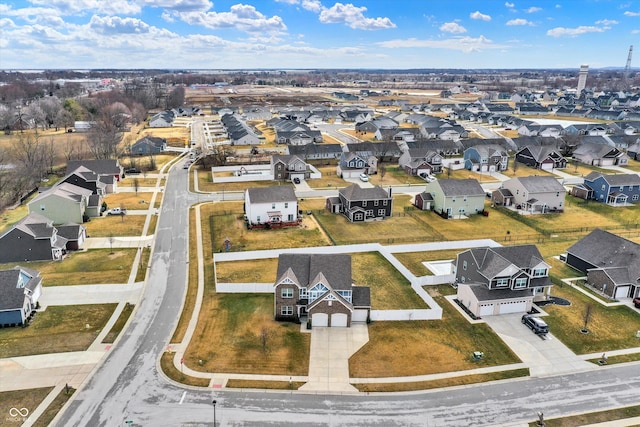 aerial view with a residential view