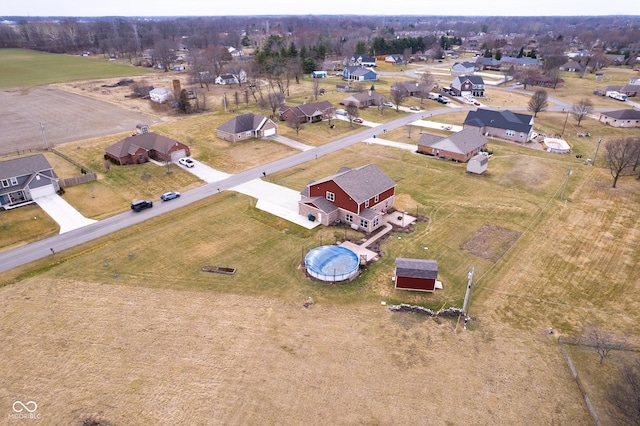 birds eye view of property with a residential view