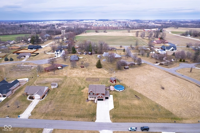 drone / aerial view with a rural view