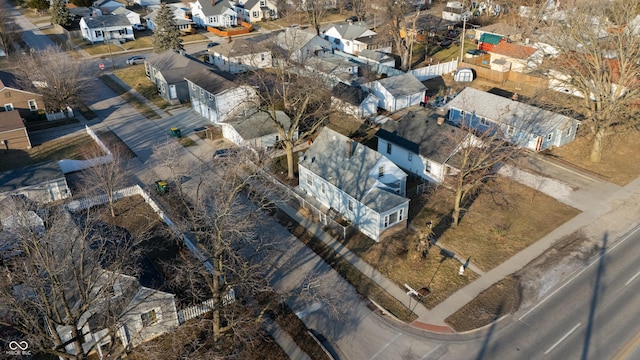 bird's eye view featuring a residential view