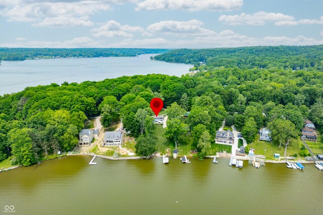 7600 N Blue Heron Dr, Unionville, IN 47468 - bird's eye view of a heavily wooded area and a large body of water