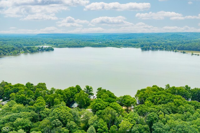 7600 N Blue Heron Dr, Unionville, IN 47468 - drone / aerial view of a heavily wooded area and a nearby body of water