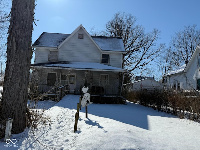 view of front facade featuring covered porch