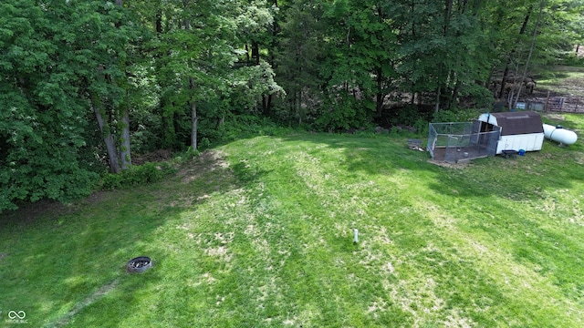 9191 W Mt Carmel Rd, Gosport, IN 47433 - view of green lawn with an outbuilding