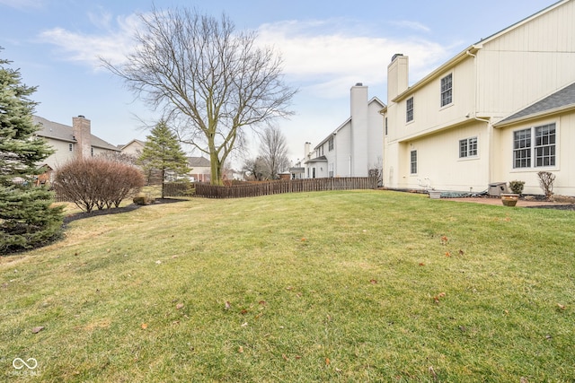 view of yard with fence