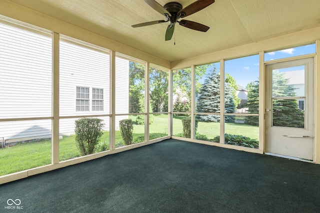 11866 Weathered Edge Dr, Fishers, IN 46037 - unfurnished sunroom with a ceiling fan