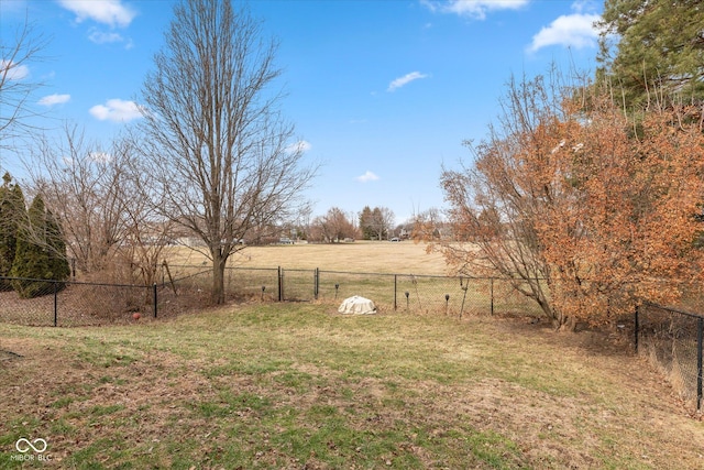 view of yard featuring fence