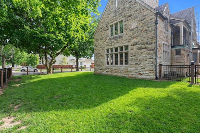 view of yard with fence