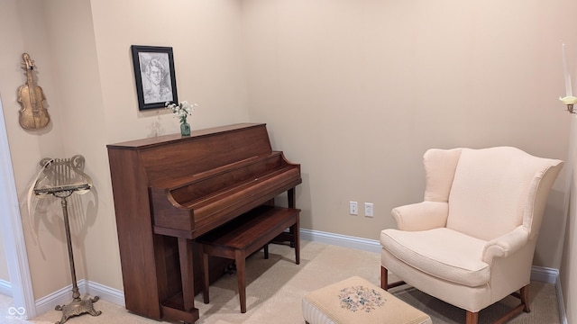 living area with baseboards