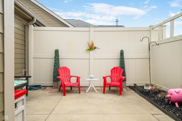 view of patio with a fenced backyard