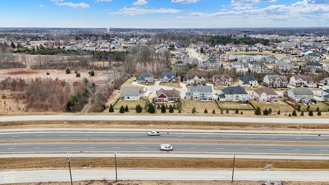 aerial view with a residential view