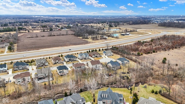 drone / aerial view with a residential view