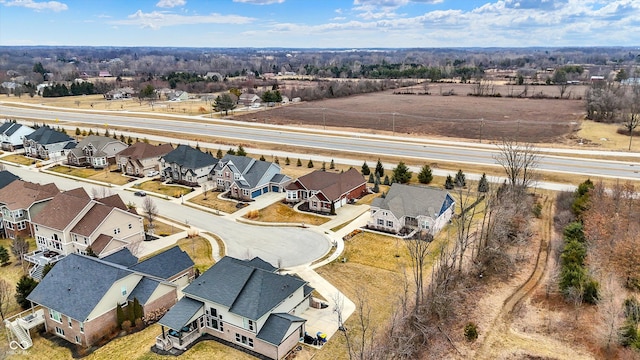 bird's eye view with a residential view