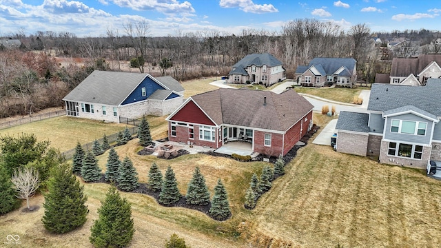 aerial view with a residential view