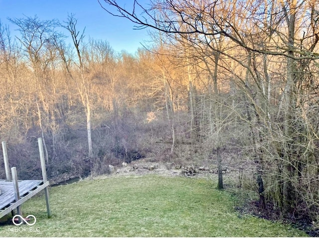 130 Hanover Dr, Morristown, IN 46161 - view of grassy yard featuring a wooded view