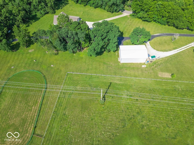 aerial view featuring a rural view