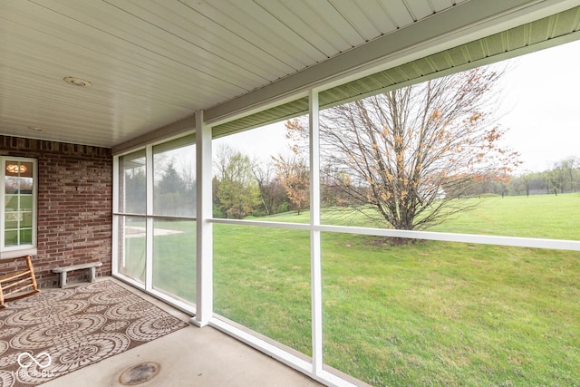 view of unfurnished sunroom