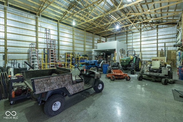 garage featuring metal wall