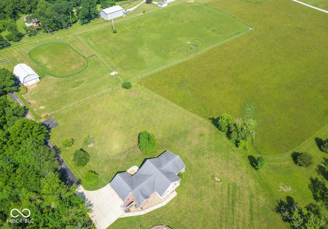 drone / aerial view featuring a rural view