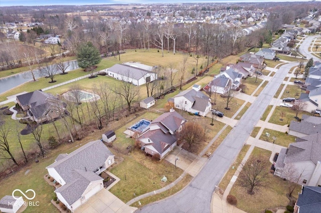 drone / aerial view with a residential view