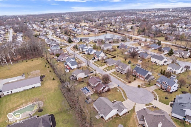 drone / aerial view with a residential view