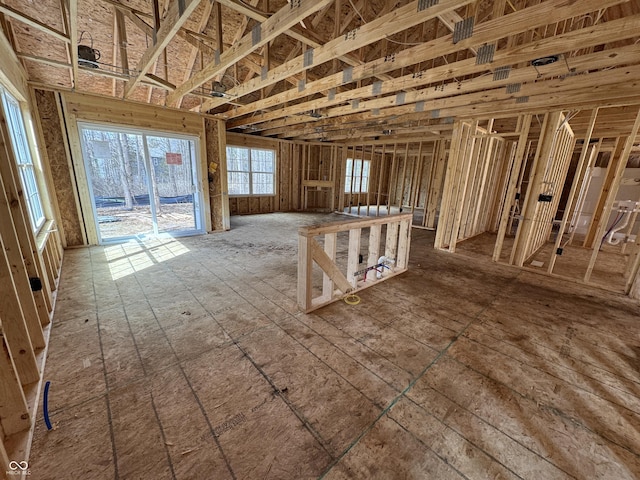 misc room with an upstairs landing