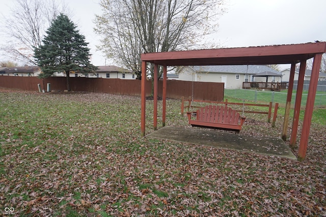 view of yard featuring fence