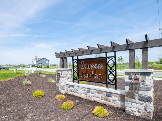 view of community sign