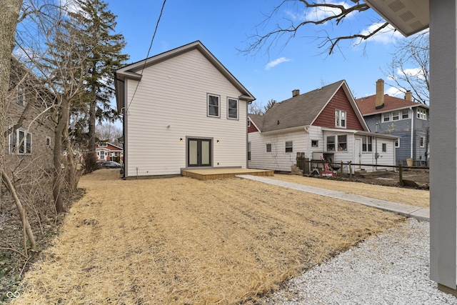 back of house with french doors