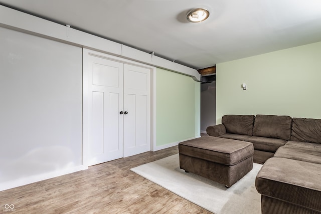 living area featuring wood finished floors