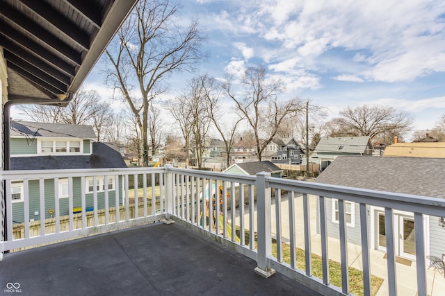 balcony featuring a residential view