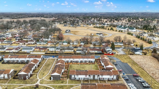 aerial view with a residential view