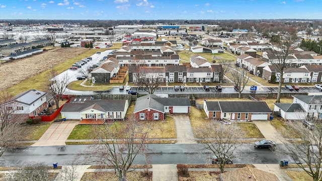 aerial view with a residential view