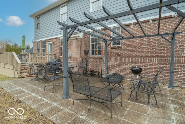 view of patio with a pergola