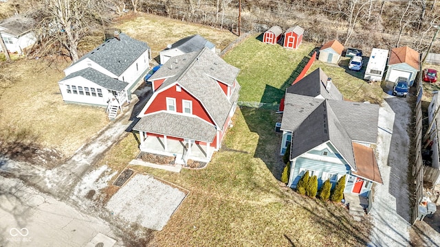 drone / aerial view with a residential view