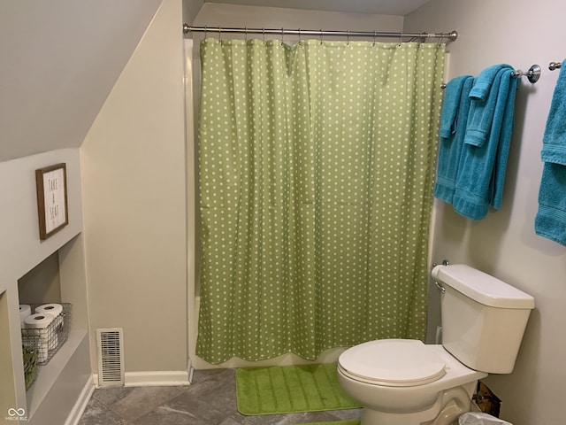 bathroom with visible vents, baseboards, and toilet