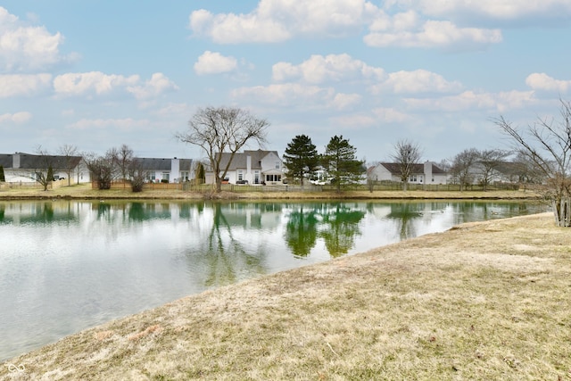 property view of water with a residential view